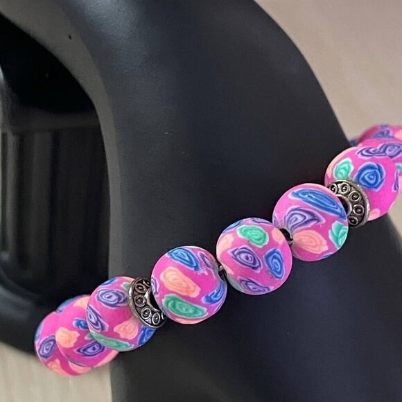 Paisley rubber beaded bracelet  NWOT - Picture 3 of 4